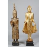 A modern giltwood figure depicting a South East Asian Buddha,