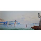 Vincenzo d'Esposito (1886-1946), Views of Valetta Harbour, Malta, two, gouache, both signed,