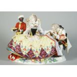 A Meissen group of `The Hand Kiss', late 19th century, after the model by J.