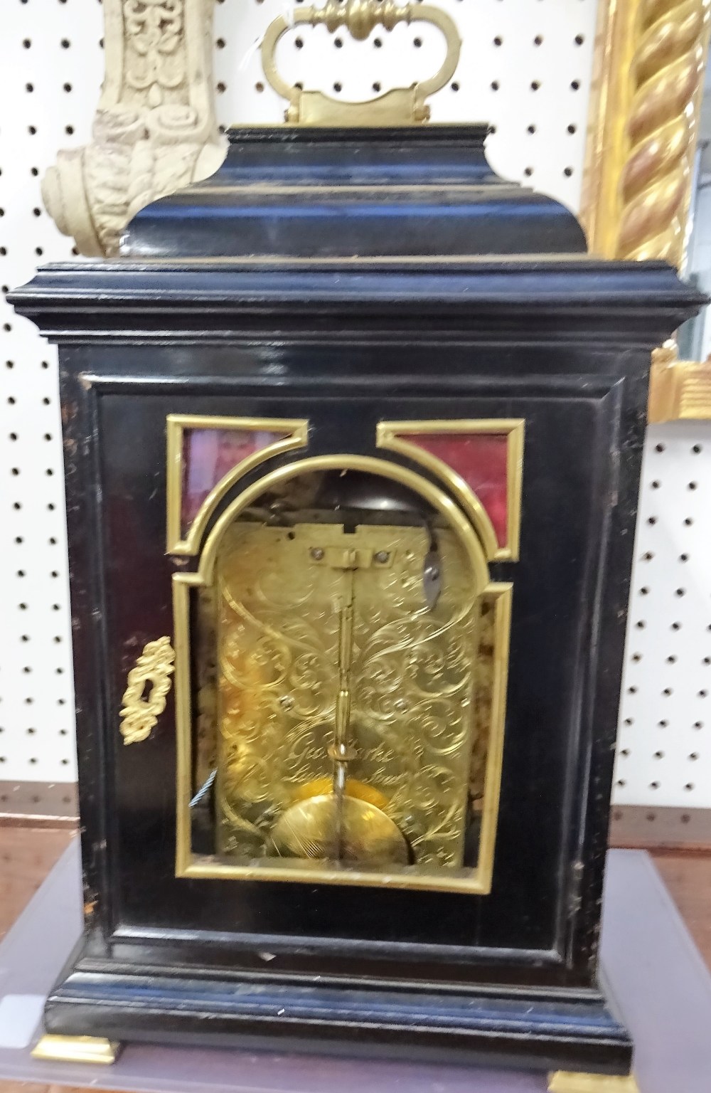 A giltmetal-mounted ebonised bracket clock Inscribed George Clarke, - Image 6 of 10