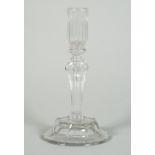 A glass candlestick, mid-18th century,