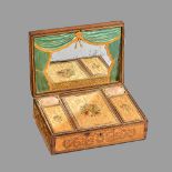 A Napoleonic prisoner of war straw work box,