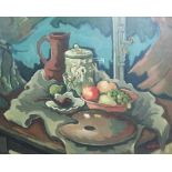 ** Sangouard (20th century), Still life studies, two, oil on canvas, one signed, one unframed,