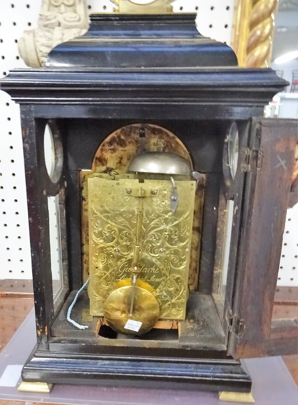 A giltmetal-mounted ebonised bracket clock Inscribed George Clarke, - Image 7 of 10