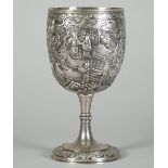 A good Chinese export silver standing cup, mark of Sheng Chang, late 19th century,