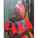 *** Teners (20th century), Portrait of a negro woman, oil on paper laid on board,
