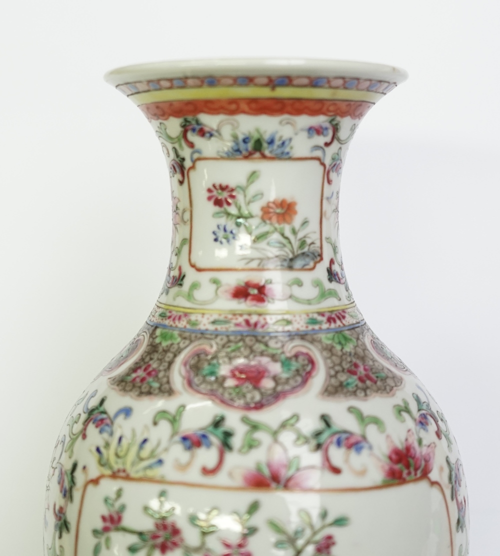 A pair of Chinese famille-rose slender baluster vases, circa 1900, - Image 14 of 16