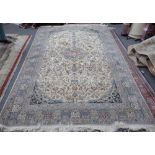 A fine part silk Esfahan rug, Persian,
