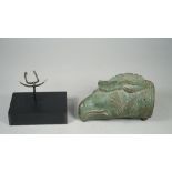 A Roman bronze griffin head Protome, circa 2nd century A.