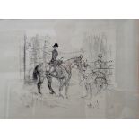 After Henri de Toulouse-Lautrec, Lady on horseback, lithograph, 30.5cm x 41.5cm.