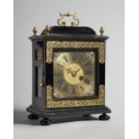 A giltbrass-mounted ebonised quarter repeating bracket timepiece In the late 17th century style,