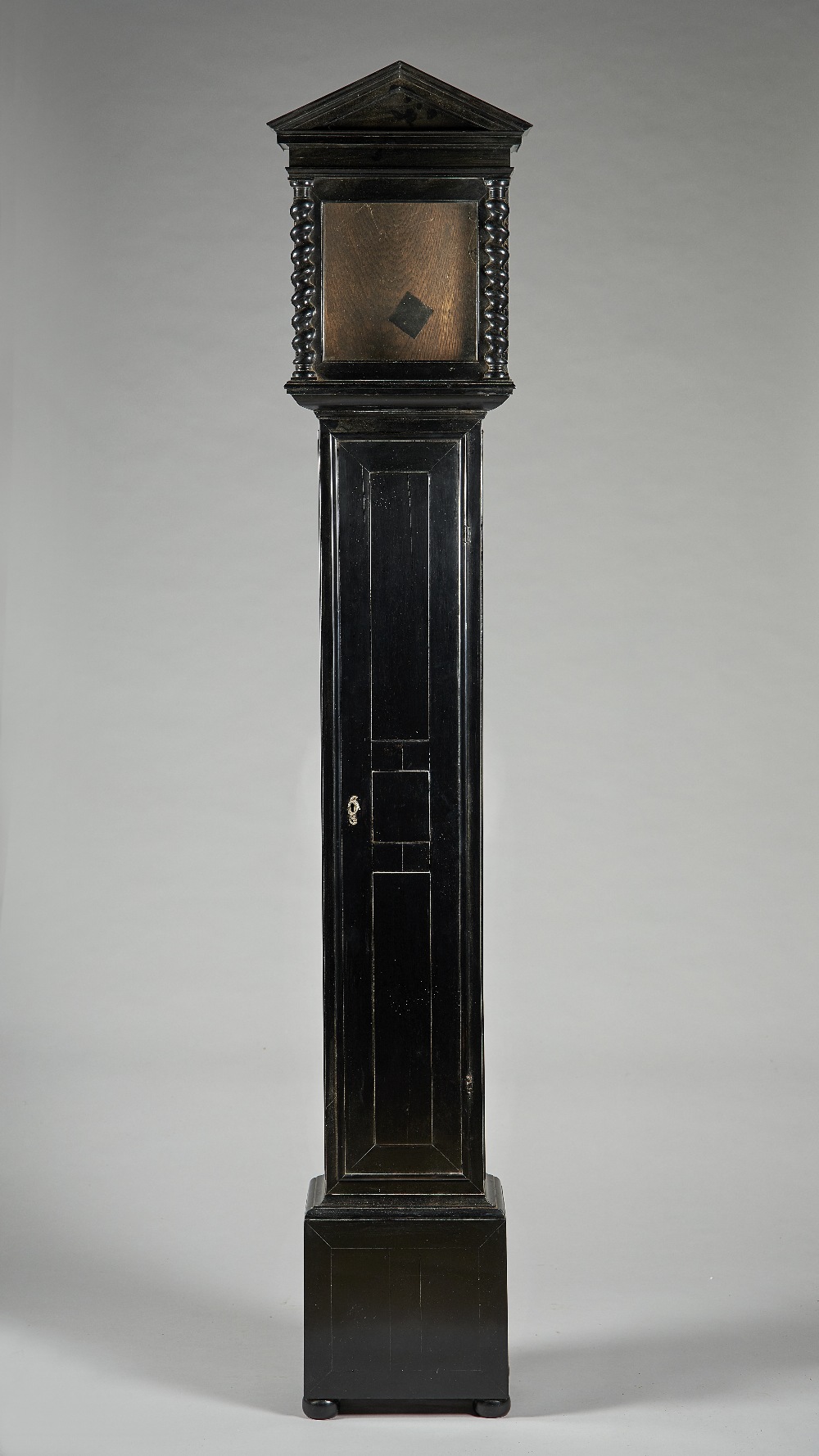 An ebony-veneered architectural-style longcase In the Fromanteel style With 8 3/4in.