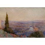 Henry Charles Brewer (1866-1950), Italianate landscapes, a pair, watercolour, each 22.5cm x 32.5cm.