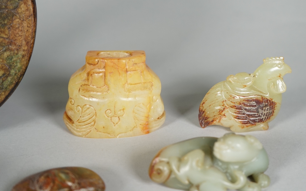 A group of Chinese archaistic jade carvings, of various colour and size, - Image 5 of 5