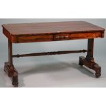 A William IV rosewood library centre table,