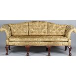 A George II style sofa with hump back,
