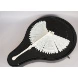 A Cantonese ivory cockade fan, late 19th century,