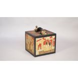 A Chinese Mahjong set, early 20th century, with bone pieces and ornately carved wooden case,
