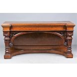 A Victorian Gothic pollard oak console,