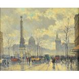 Henry Malfroy (French, 1895-1944), Place du Châtelet, Paris, oil on canvas, signed, 31.5cm x 39cm.