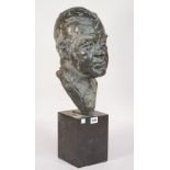A bronze bust, late 19th century, depicting Dennis Daybell, (solicitor Lincoln Sinfield,