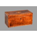 A George III mahogany tea caddy,