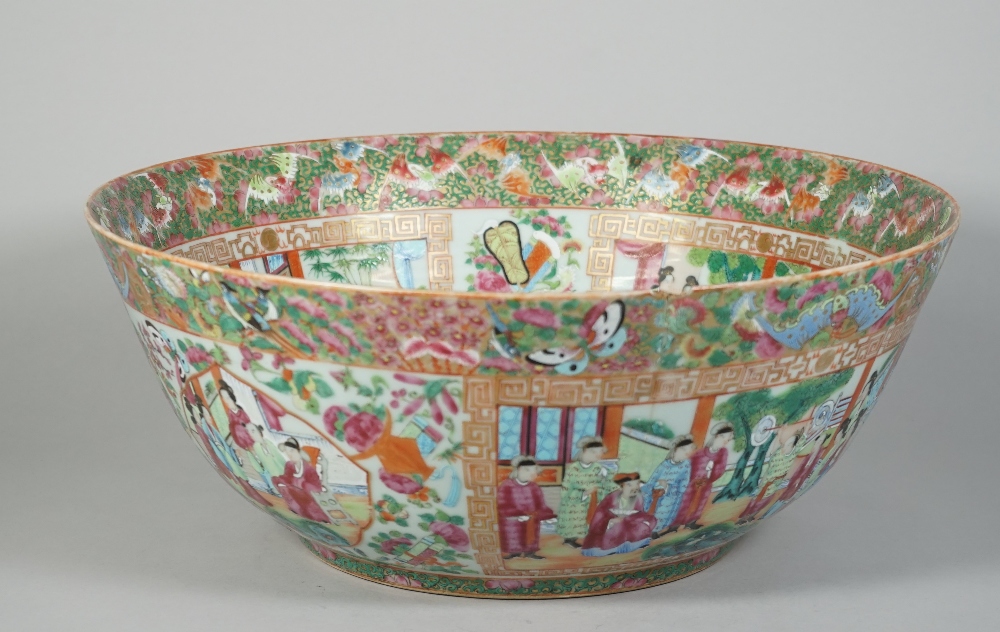 A Canton famille-rose punchbowl, 19th century, - Image 2 of 7