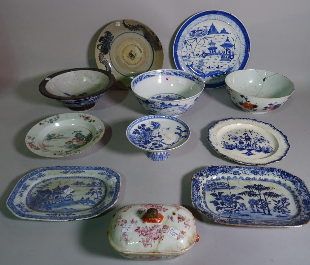 Asian ceramics, including; 18th century and later including bowls, plates,