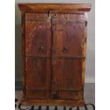 A 20th century Indian hardwood side cabinet 76cm wide x 118cm high.