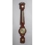 An early Victorian mahogany wheel barometer of small size Signed Bevan & Weare,