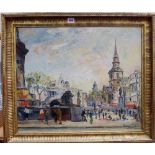 George Hahn (20th century), Trafalgar Square, oil on canvas, signed, 49cm x 60cm.