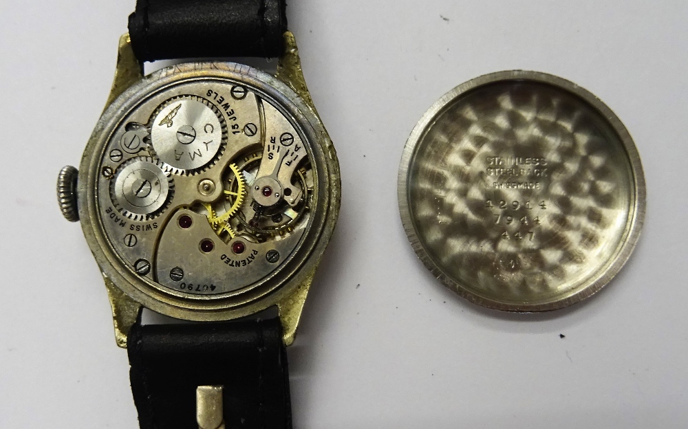 An Omega M.O.D issue base metal cased gentleman's wristwatch, the caseback detailed A. - Image 2 of 12