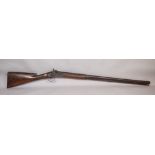 Evans, Cambridge, a 19th century percussion rifle, with stepped circular faceted barrel 80cm,