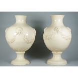 A near pair of large Wedgwood creamware baluster vases, circa 1767,
