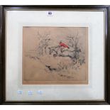 Tom Carr (1912-1977), The Huntsman, etching with hand colouring, signed, inscribed and numbered, 24.