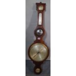 A 19th century mahogany and line inlaid wheel barometer.