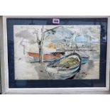 John Stanton Ward (1917-2007), Harbour view, Rayello, watercolour, pen and ink, signed,