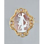 A Victorian gold mounted, oval shell cameo brooch,