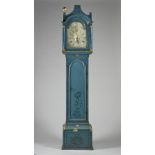 A parcel-gilt blue lacquer longcase clock The movement by G.