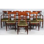 A matched set of eight Regency mahogany dining chairs,