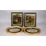 A pair of reverse painted pictures on glass, 'The Match Boy' and 'The Gypsy Girl',