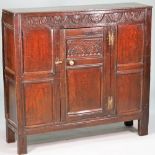 A 17th century and later oak livery cabinet,