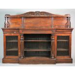 A Regency bronze mounted rosewood breakfront side cabinet,