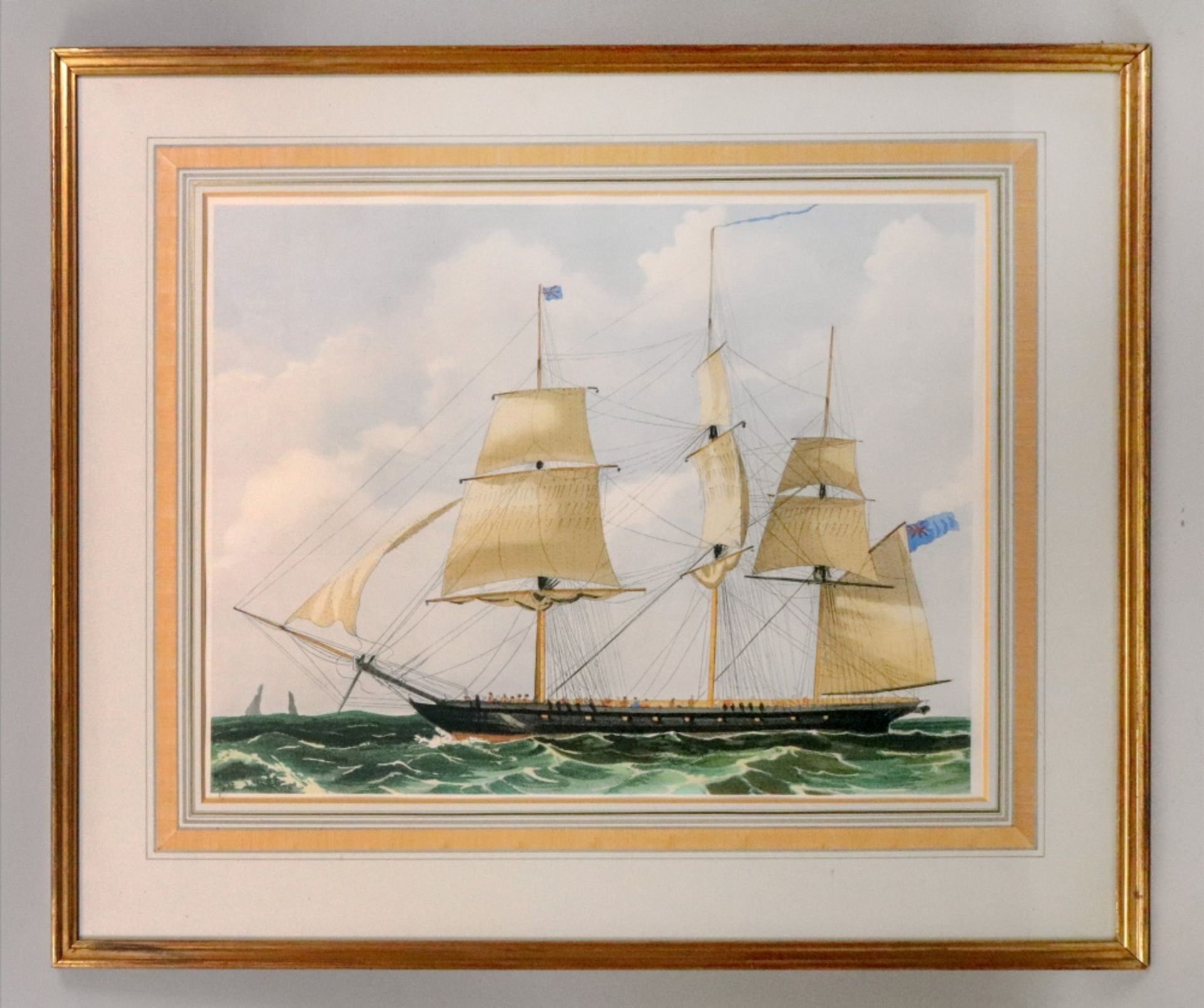 A group of four colour prints of square rigged ships, each 37.5 x 48.5cm (4). - Bild 5 aus 9