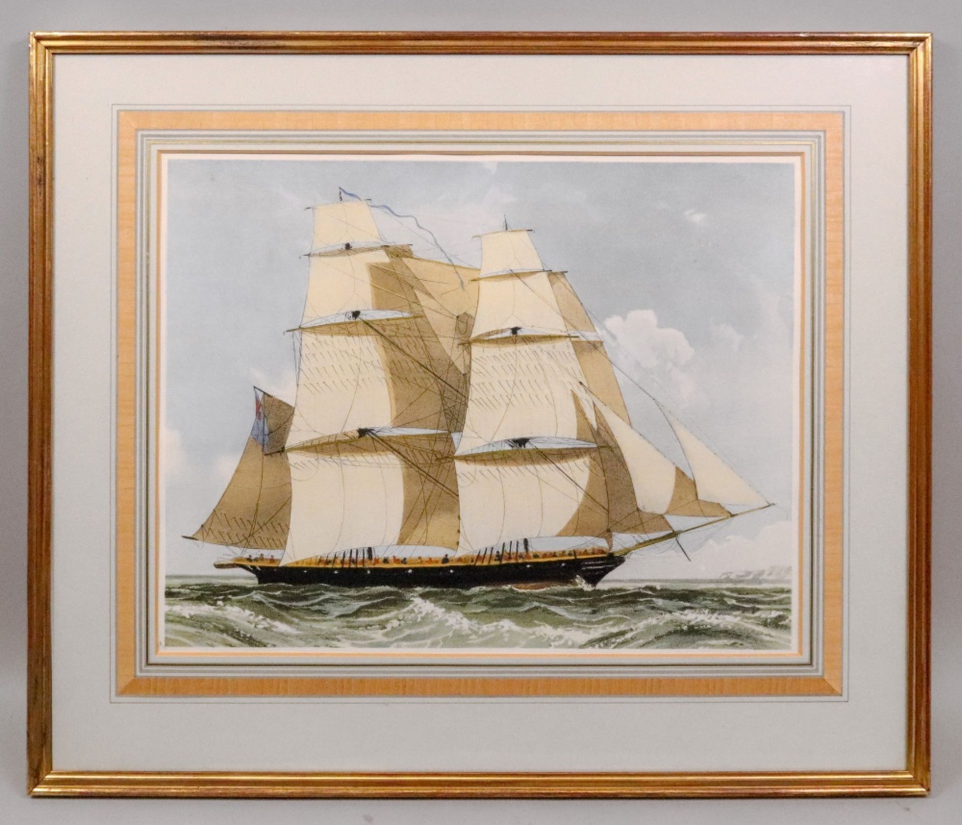 A group of four colour prints of square rigged ships, each 37.5 x 48.5cm (4). - Bild 8 aus 9