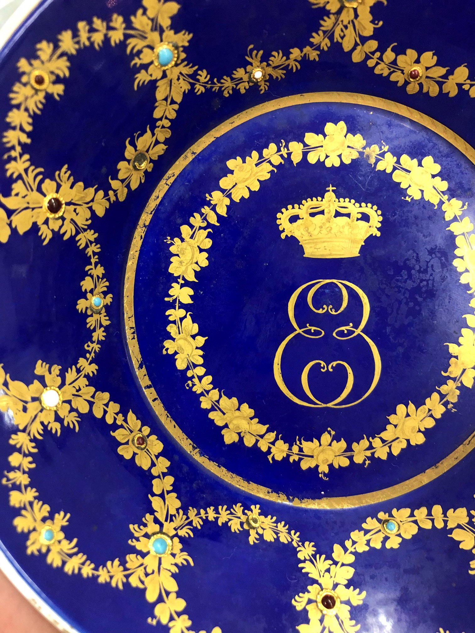 A pair of Sevres style coffee cans and saucers, each painted with a bust portrait of Mme. - Image 10 of 14