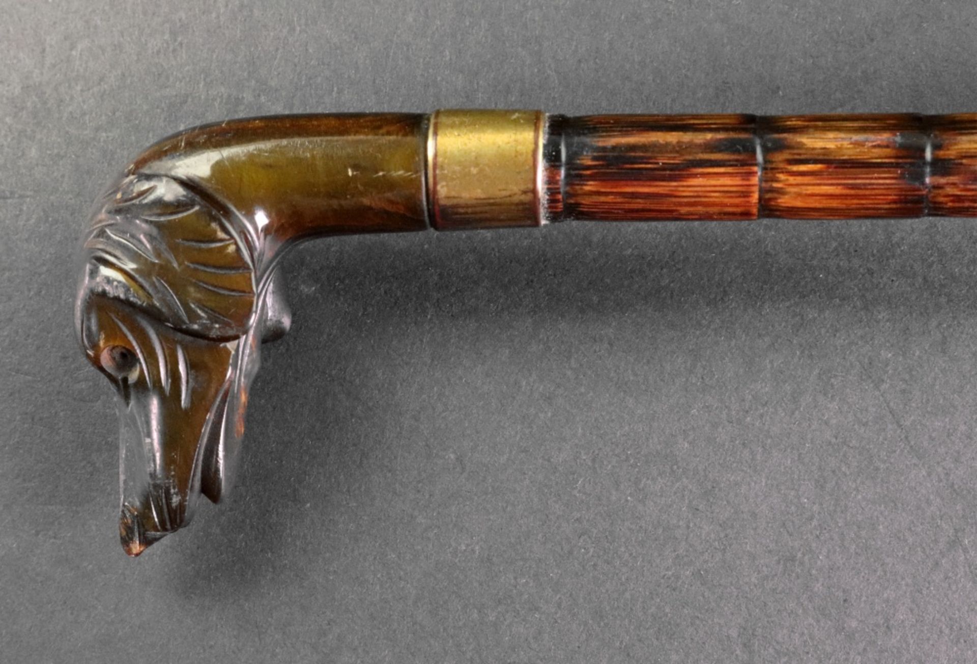 A late 19th century umbrella, with rosewood grained faux bamboo shaft, - Image 3 of 3