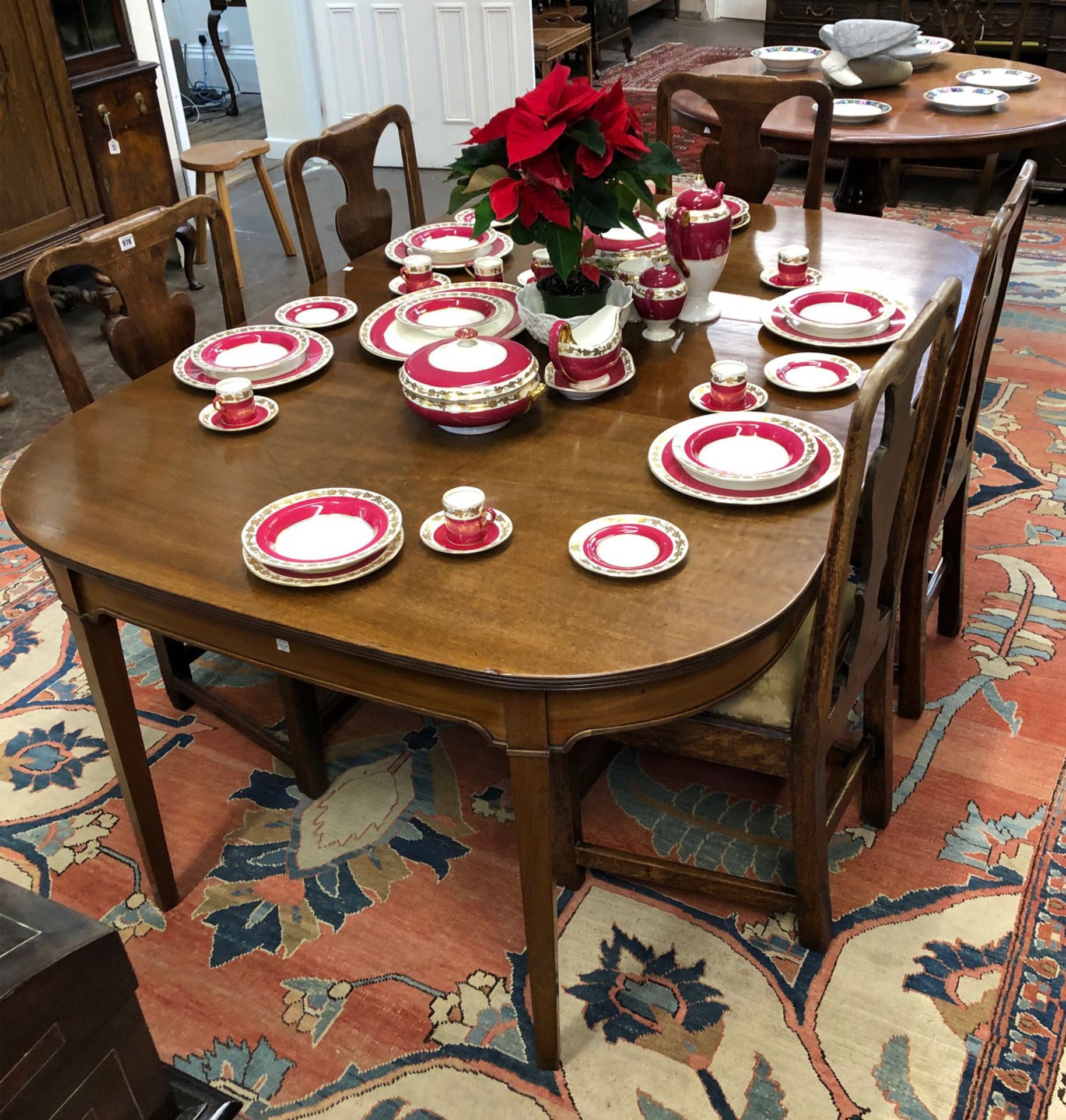 A George III mahogany dining table, - Image 4 of 5