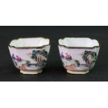 A pair of Canton enamel small cups, 19th century,