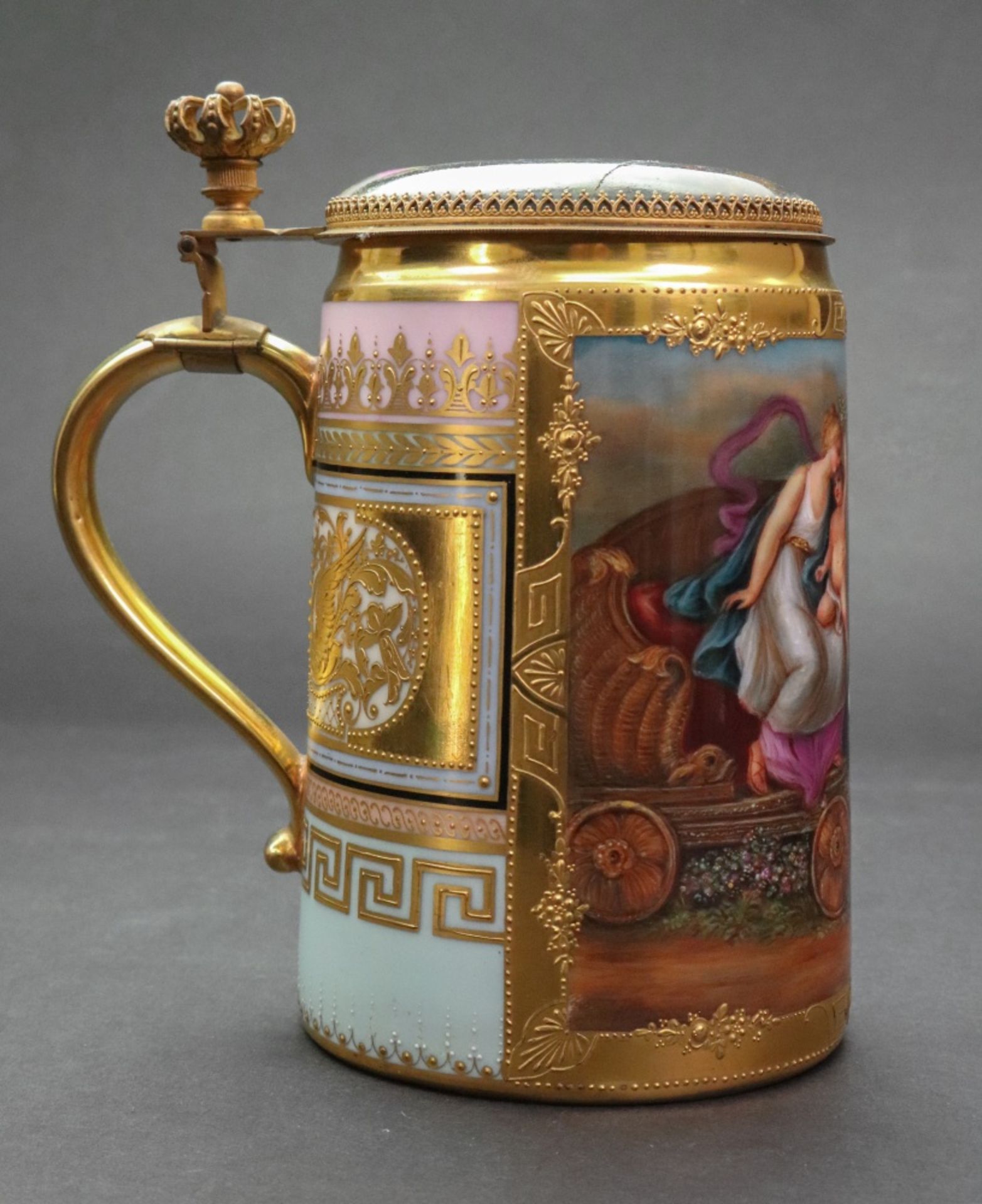 A Vienna cylindrical tapering tankard, late 19th century, - Image 3 of 23